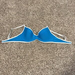 target blue and white swimsuit top (34C)